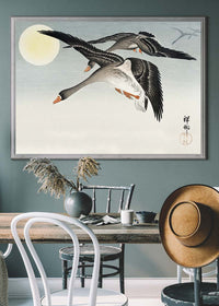 Birds at Full Moon by Ohara Koson