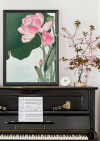 Blooming Lotus Flowers by Ohara Koson