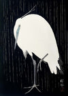 Egret Heron in the Rain by Ohara Koson