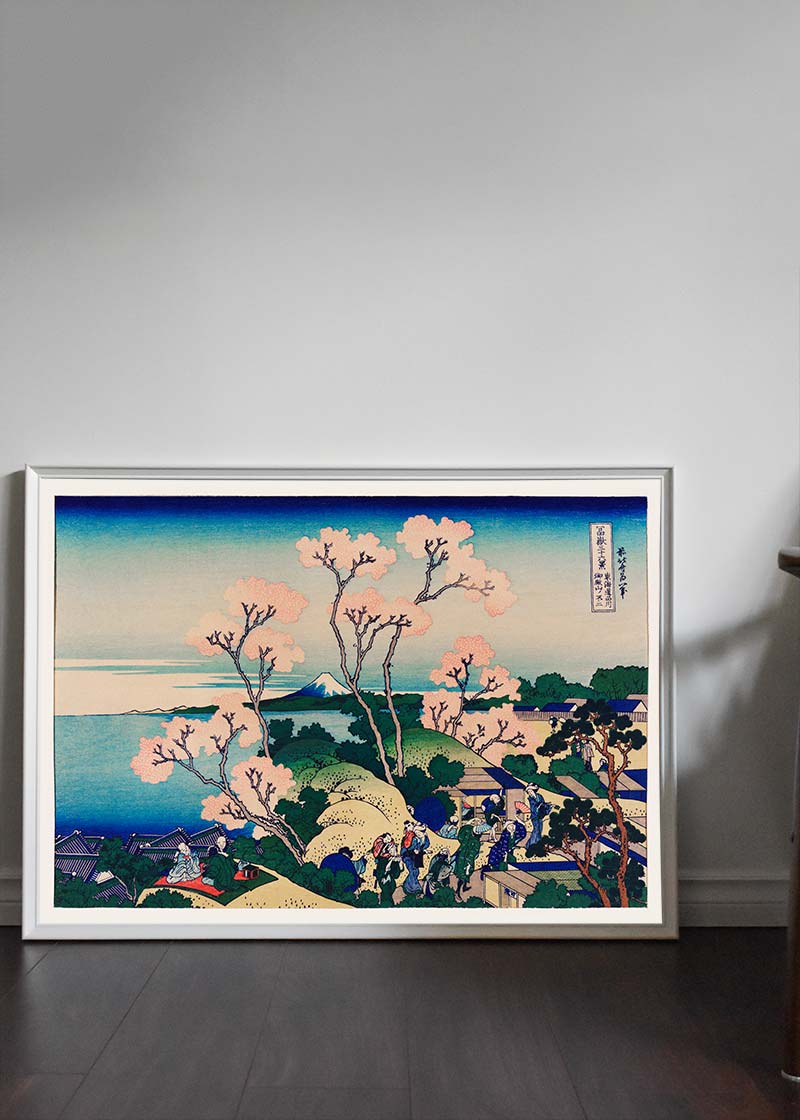 Goten-Yama Hill on the Tokaido by Katsushika Hokusai Flowers Print