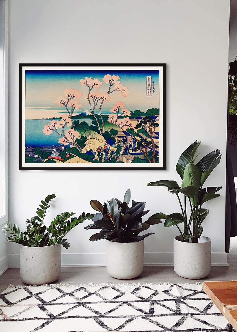Goten-Yama Hill on the Tokaido by Katsushika Hokusai Flowers Print