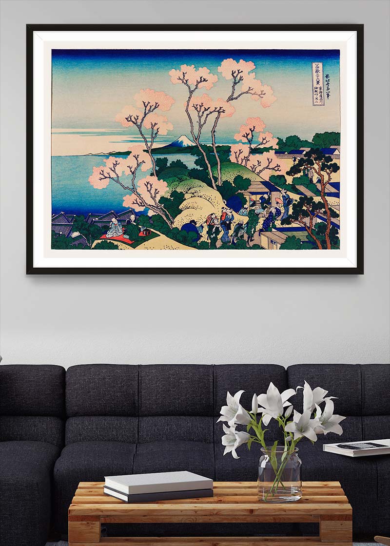 Goten-Yama Hill on the Tokaido by Katsushika Hokusai Flowers Print