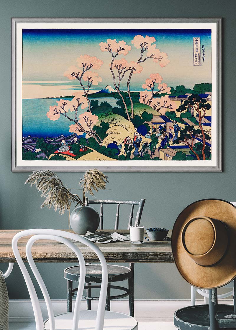 Goten-Yama Hill on the Tokaido by Katsushika Hokusai Flowers Print