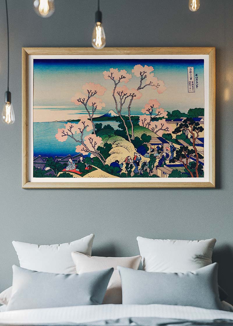 Goten-Yama Hill on the Tokaido by Katsushika Hokusai Flowers Print