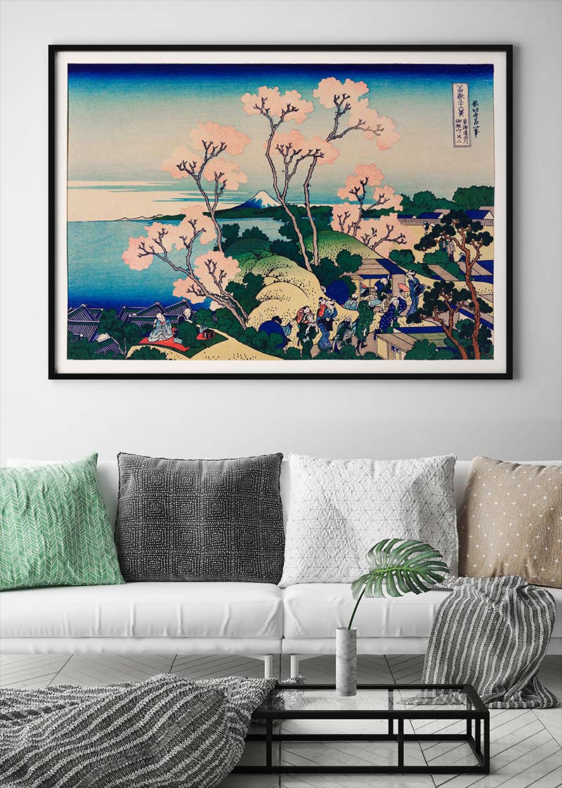 Goten-Yama Hill on the Tokaido by Katsushika Hokusai Flowers Print