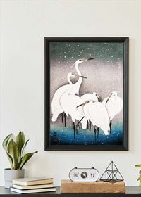 Group of Egrets Herons by by Ohara Koson