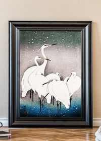 Group of Egrets Herons by by Ohara Koson
