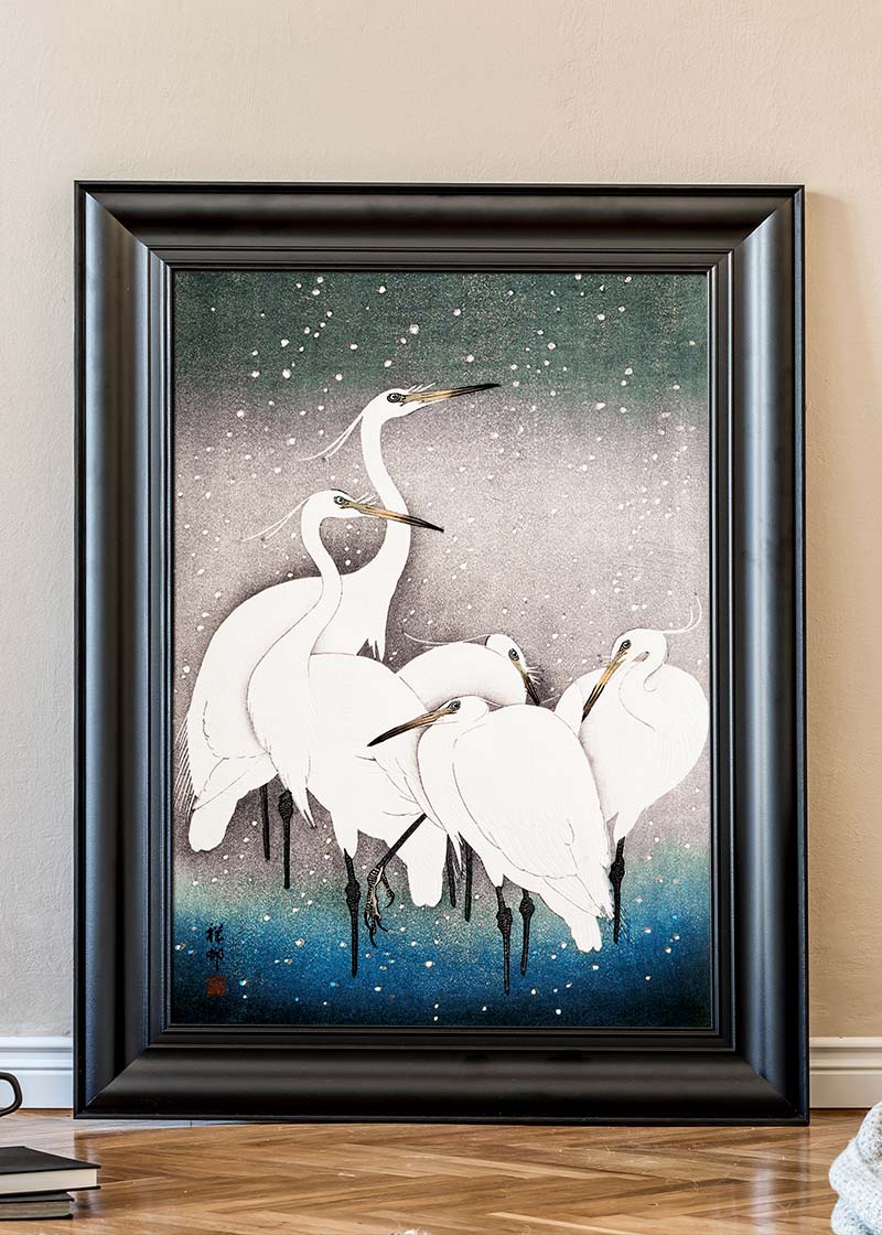 Group of Egrets Herons by by Ohara Koson