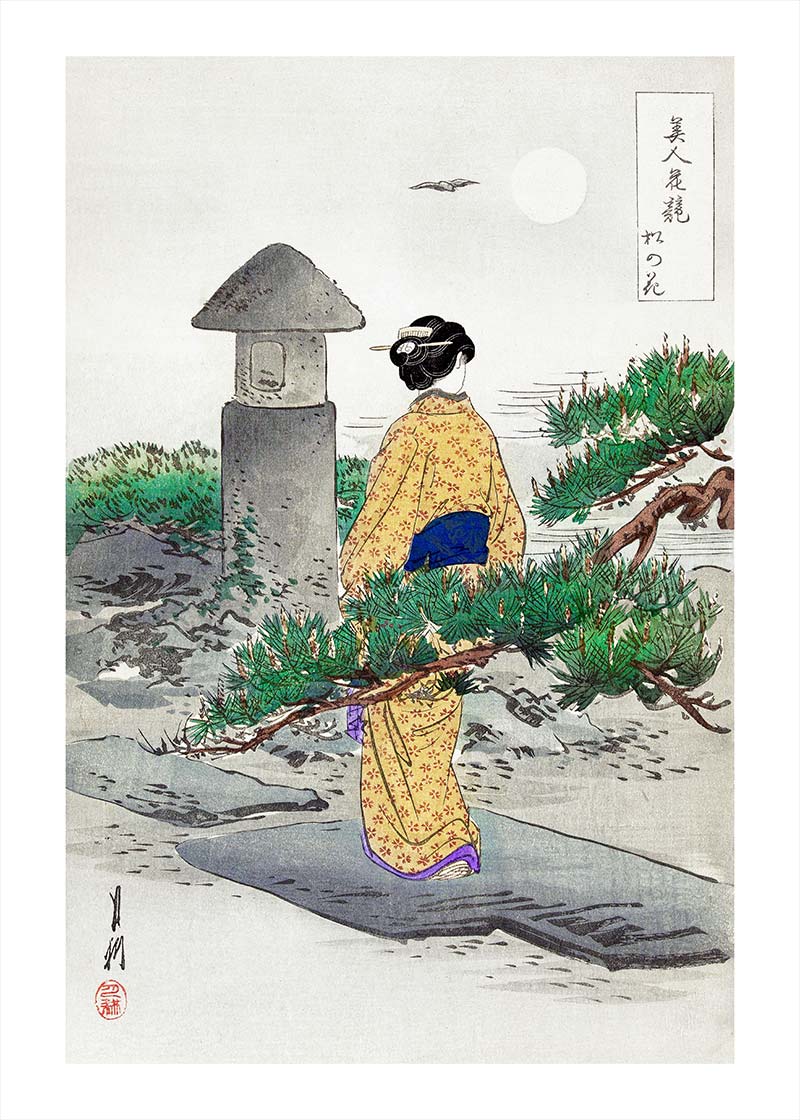 Japanese Woman Walking by Ogata Gekko