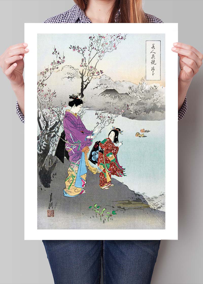 Japanese Women at Lake by Ogata Gekko