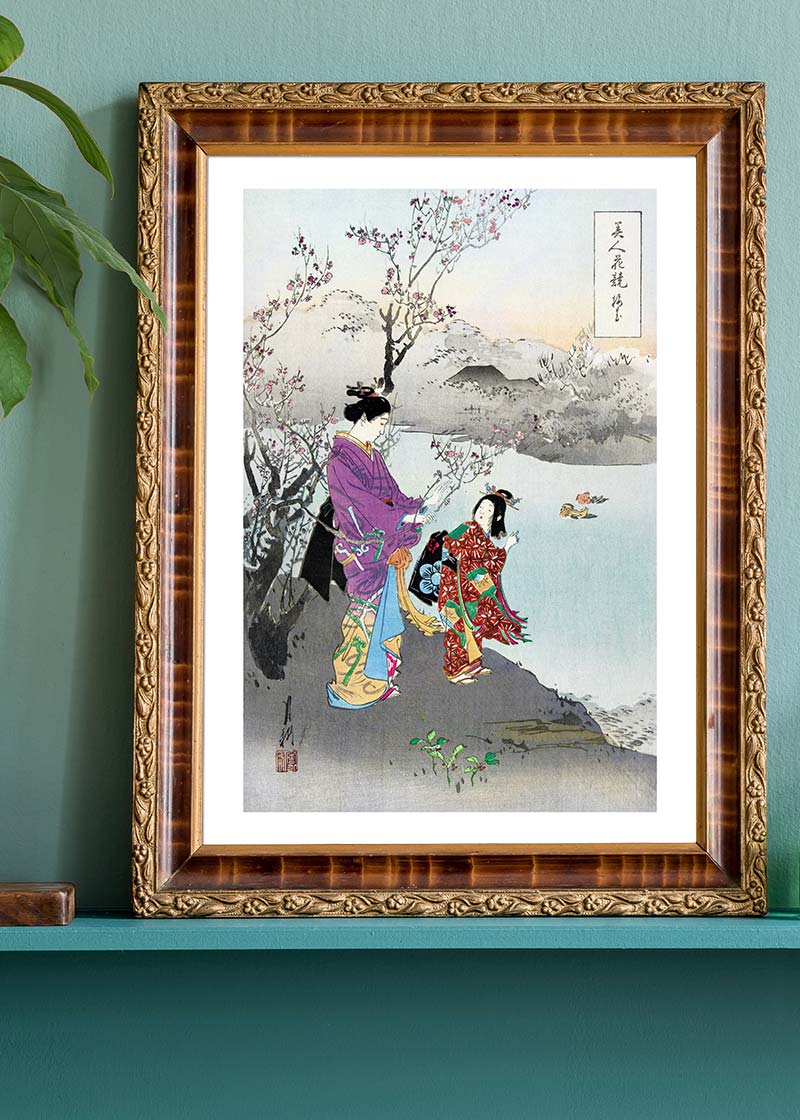 Japanese Women at Lake by Ogata Gekko