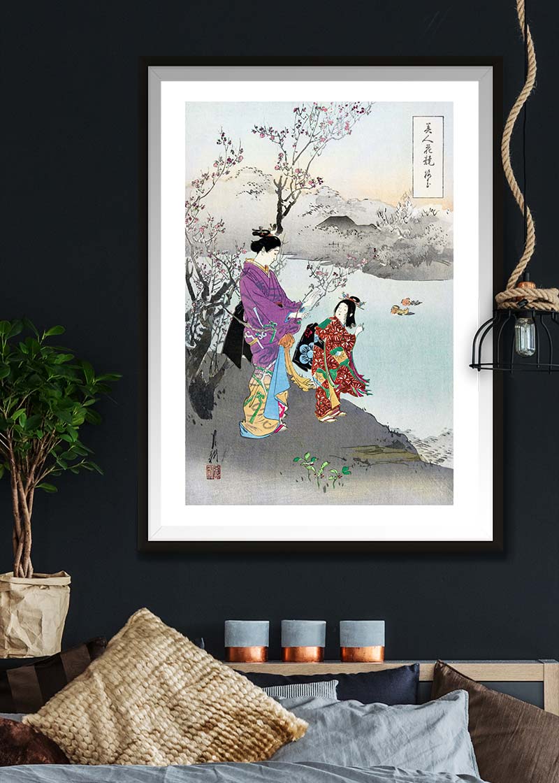 Japanese Women at Lake by Ogata Gekko