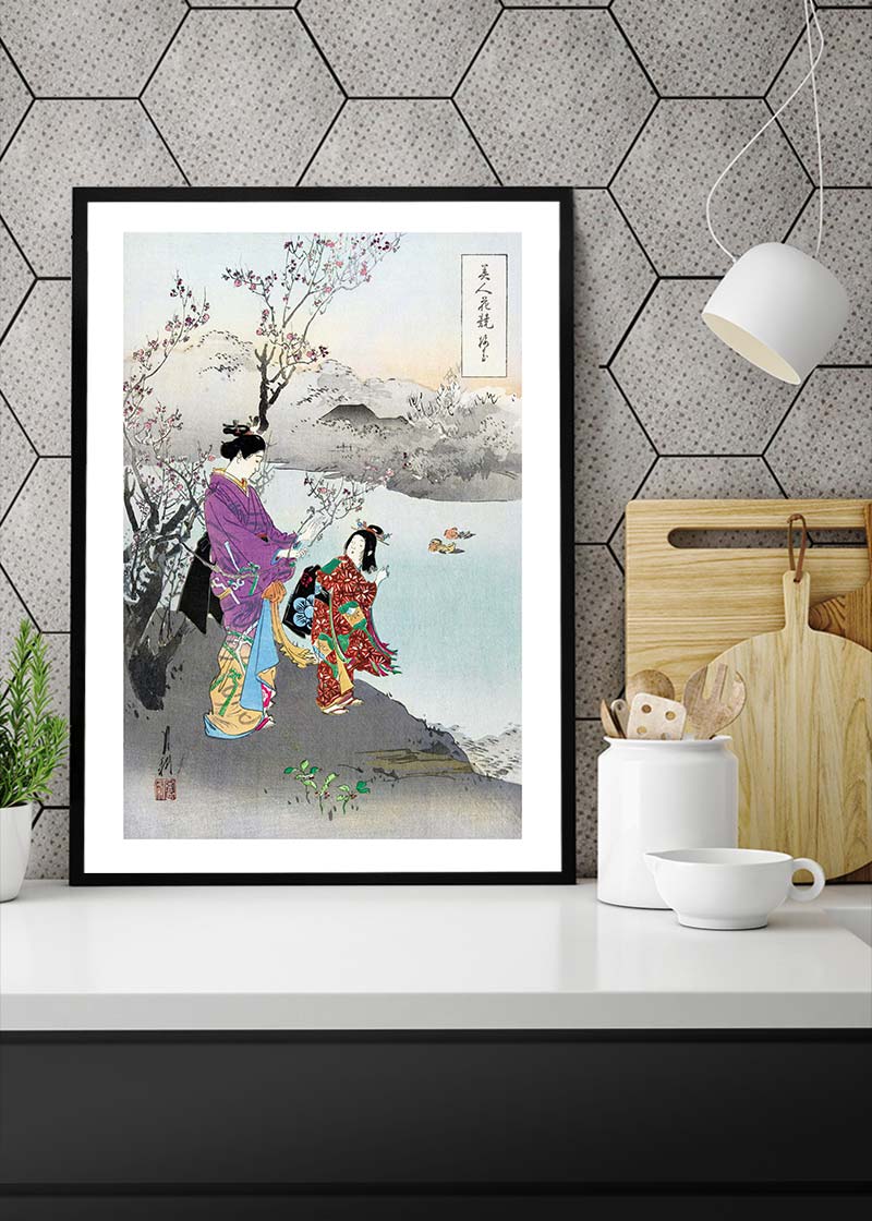 Japanese Women at Lake by Ogata Gekko