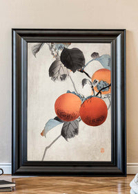 Nuthatcher atop Persimmons by Ohara Koson