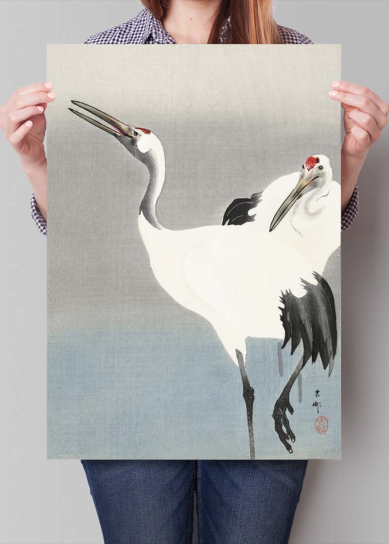 Two Cranes by Ohara Koson