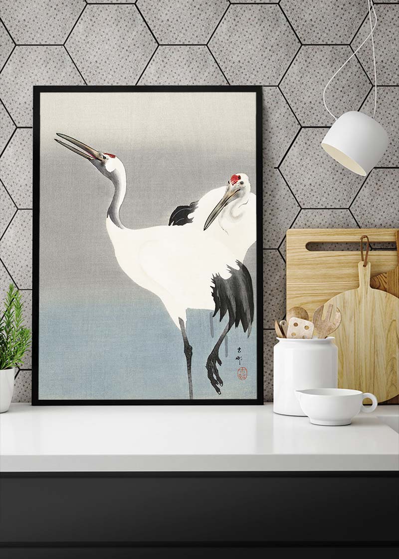 Two Cranes by Ohara Koson