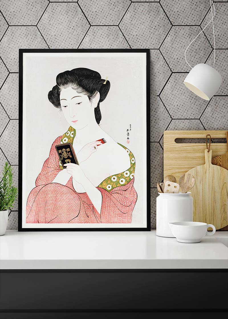 Woman Applying Powder by Goyo Hashiguchi