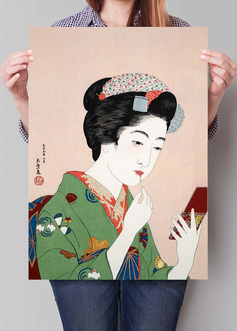 Woman Applying Rouge by Goyo Hashiguchi
