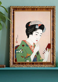 Woman Applying Rouge by Goyo Hashiguchi