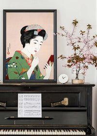 Woman Applying Rouge by Goyo Hashiguchi