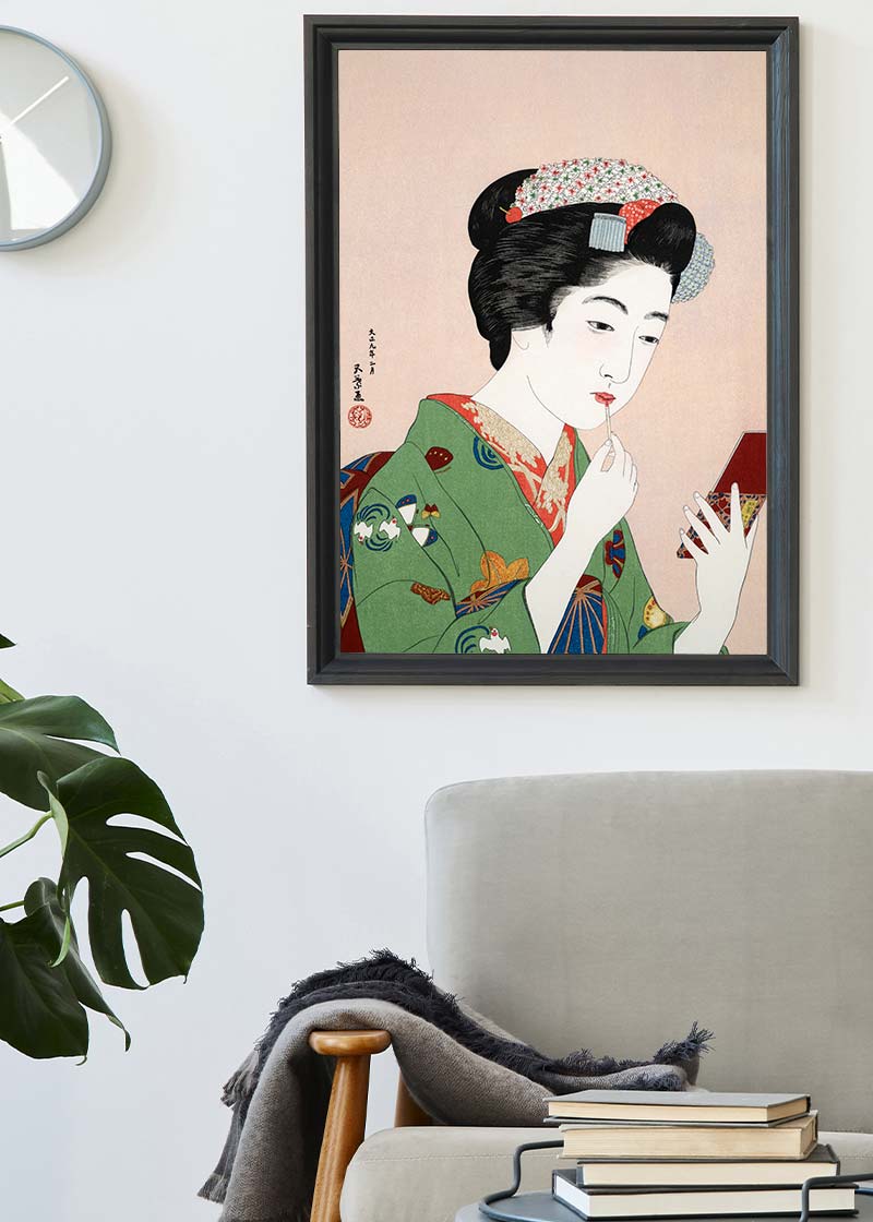 Woman Applying Rouge by Goyo Hashiguchi