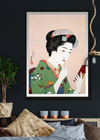 Woman Applying Rouge by Goyo Hashiguchi