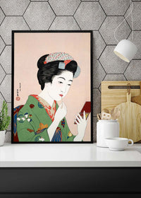Woman Applying Rouge by Goyo Hashiguchi