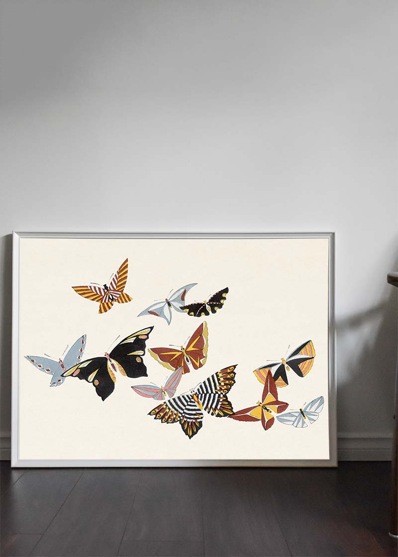 Butterflies painting by Kamisaka Sekka from 1908