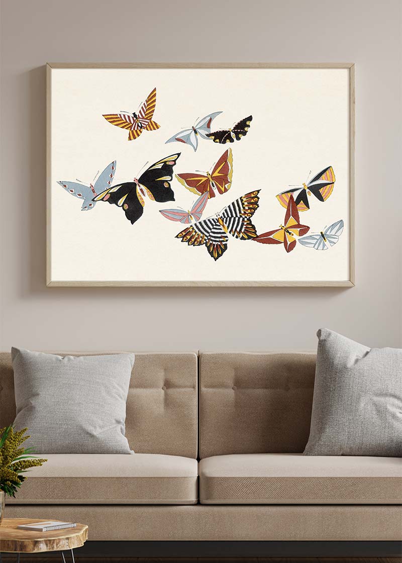 Butterflies painting by Kamisaka Sekka from 1908