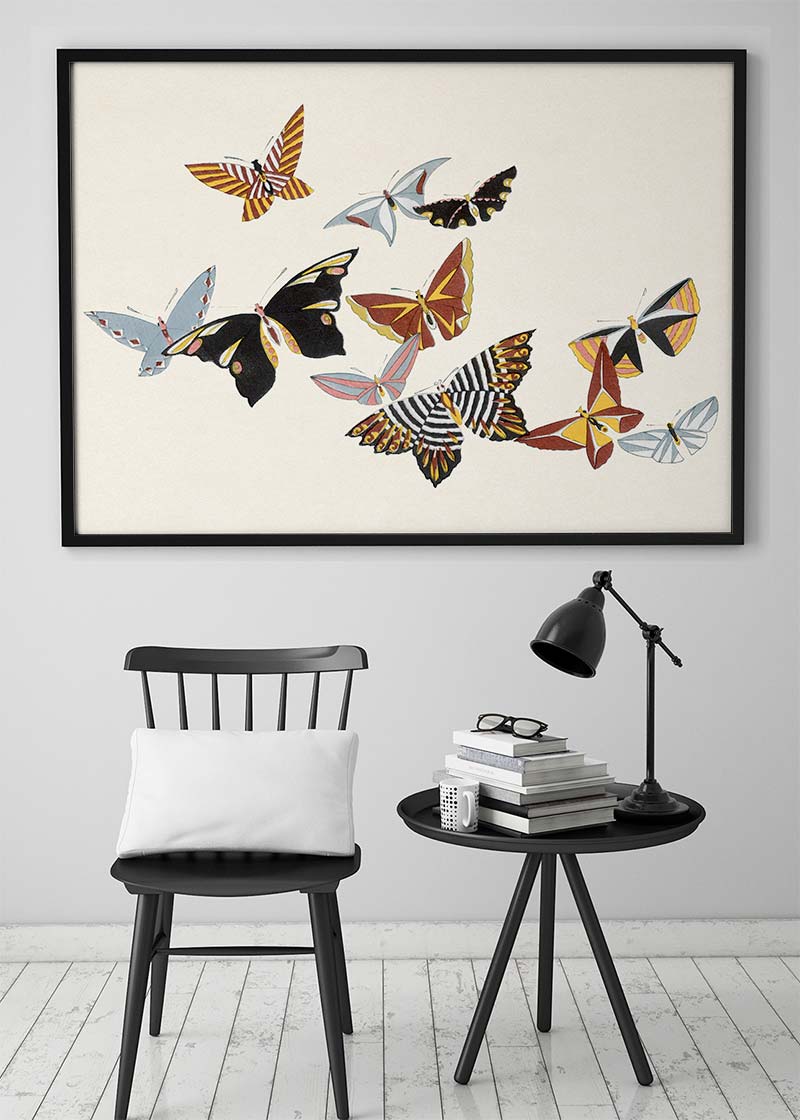 Butterflies painting by Kamisaka Sekka from 1908