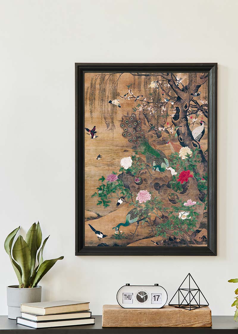 Birds and flowers vintage painting by Yin Hong