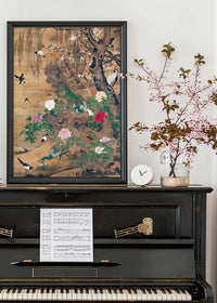 Birds and flowers vintage painting by Yin Hong
