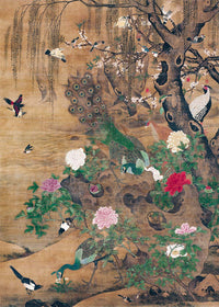Birds and flowers vintage painting by Yin Hong