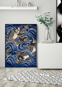 Fukasa with Carp in Waves