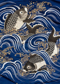 Fukasa with Carp in Waves