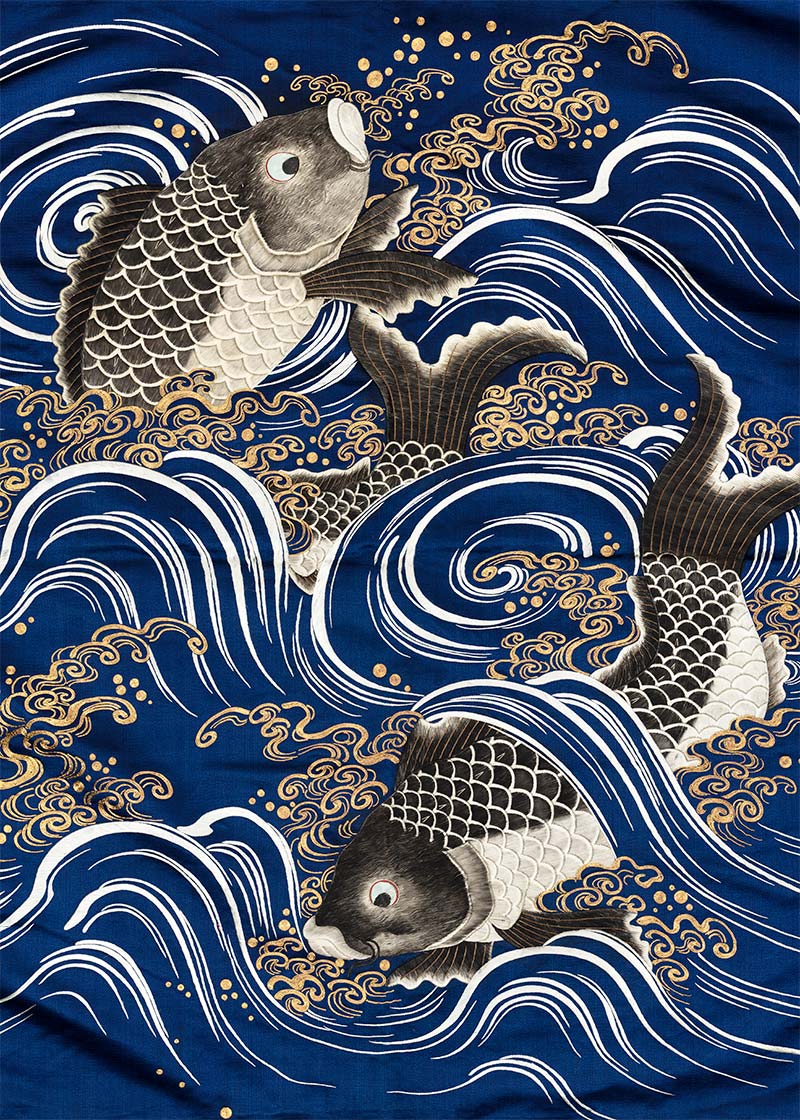 Fukasa with Carp in Waves