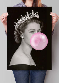 Queen Blowing Bubblegum Platinum Jubilee Print-InkAndDrop