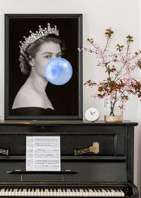 Queen Elizabeth with Bubblegum Blue Print