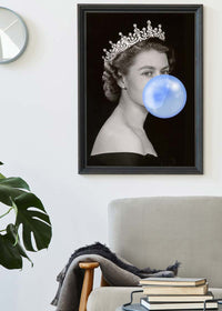 Queen Elizabeth with Bubblegum Blue Print