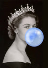 Queen Elizabeth with Bubblegum Blue Print