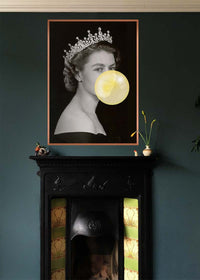 Queen Elizabeth with Bubblegum Yellow Print