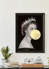 Queen Elizabeth with Bubblegum Yellow Print