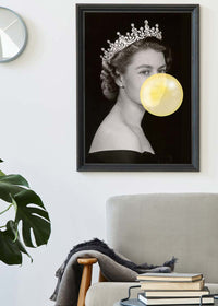 Queen Elizabeth with Bubblegum Yellow Print