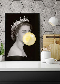 Queen Elizabeth with Bubblegum Yellow Print