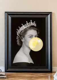 Queen Elizabeth with Bubblegum Yellow Print