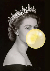 Queen Elizabeth with Bubblegum Yellow Print