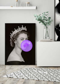 Queen Elizabeth with Bubblegum Purple Print