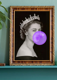 Queen Elizabeth with Bubblegum Purple Print