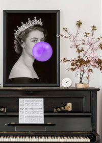 Queen Elizabeth with Bubblegum Purple Print