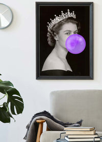 Queen Elizabeth with Bubblegum Purple Print